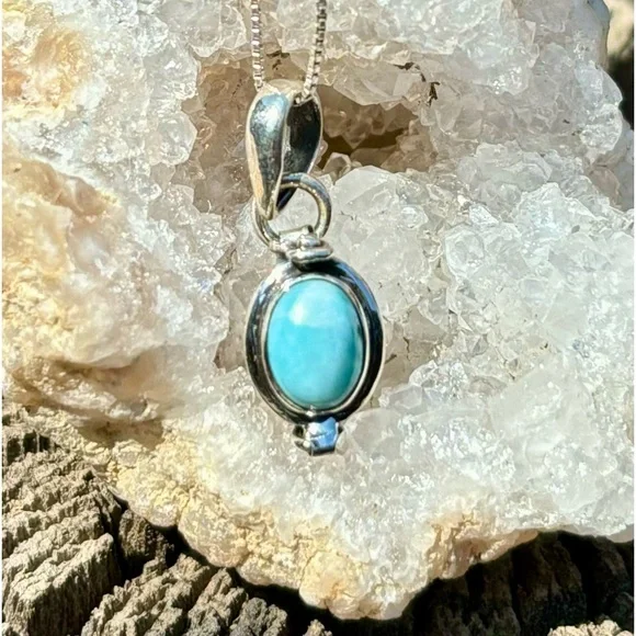 Larimar Poison Pendant Necklace